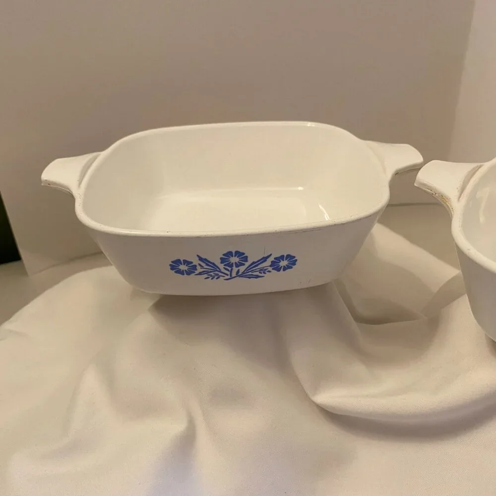 Vintage CorningWare Set of 2 Petite Pans P-41 Blue Cornflower